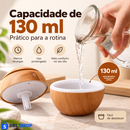 Mini Umidificador de Ambiente 130 mL com LED e Acabamento Amadeirado