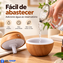 Mini Umidificador de Ambiente 130 mL com LED e Acabamento Amadeirado