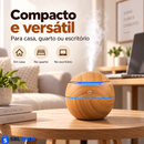 Mini Umidificador de Ambiente 130 mL com LED e Acabamento Amadeirado