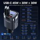 Carregador Veicular Toocki 105W com 2 Cabos USB-C Retráteis