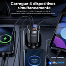 Carregador Veicular Toocki 105W com 2 Cabos USB-C Retráteis